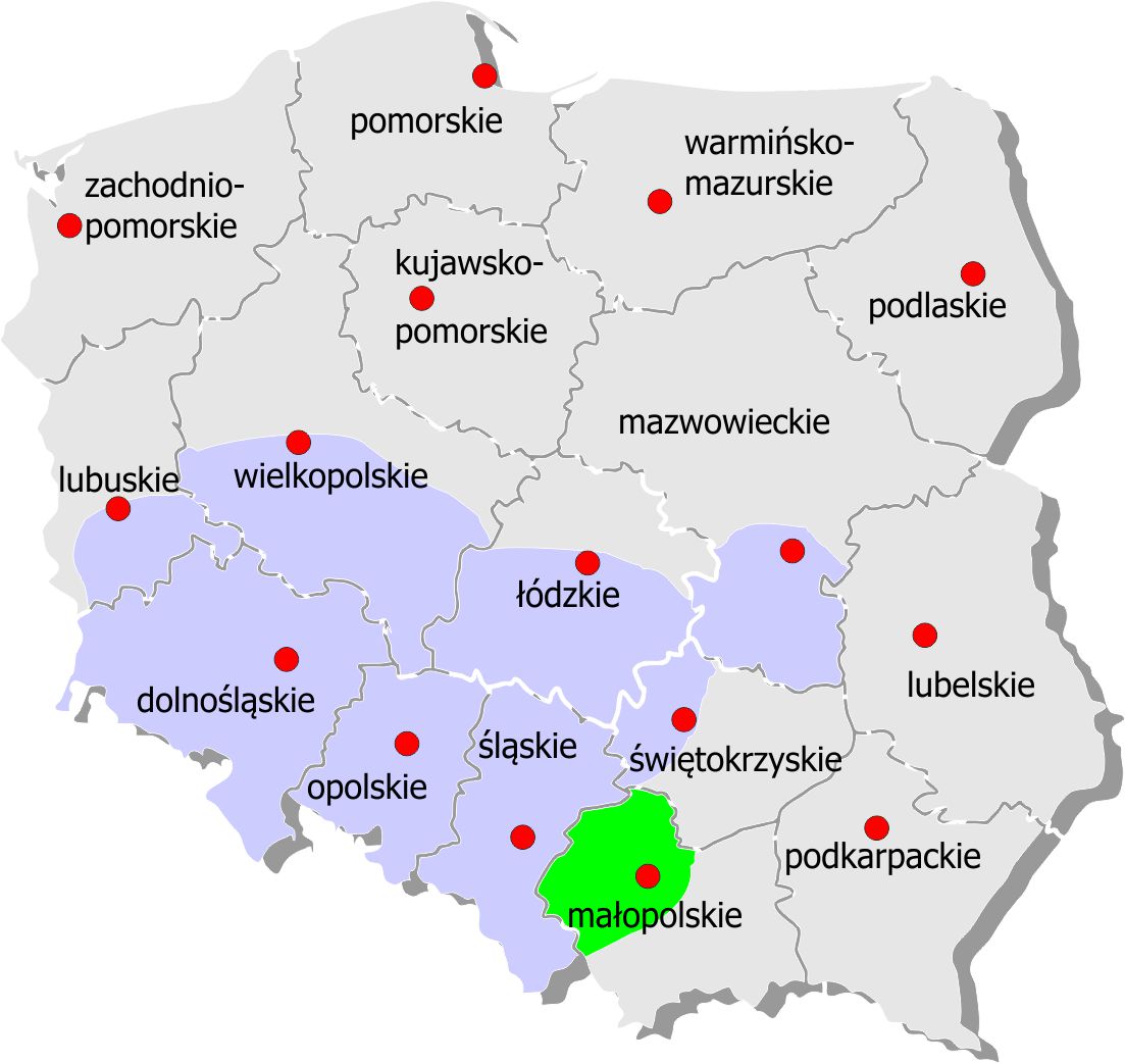 mapa małopolskie